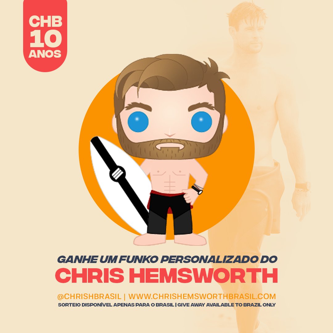 Para comemorar nossos 10 anos online vamos sortear um Funko personalizado do Chris Hemsworth! 😍

Quer ganhar? Basta seguir as regras 👇

- Seguir o @ChrisHBrasil 
- Dar RT e Like nesse tweet
- Marcar 1 amigo nos comentários

SORTEIO: 30/01

Boa sorte!