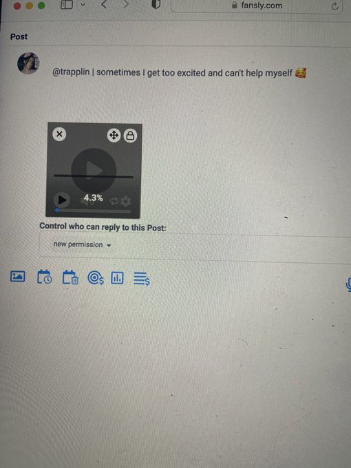 attempting to post on my fansly right now, no idea when it’ll finish processing to upload and i’ll let