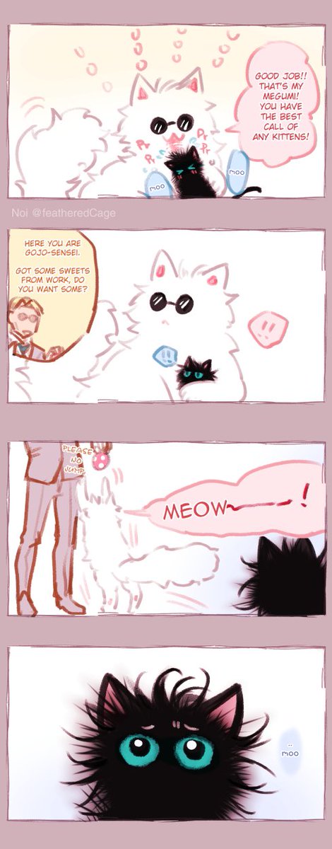 featheredcage's tweet photo. #gofushi as cats! AU series 
Happy New Year! (Also happy belated birthday to Toji) 🎆🎉🥳
(4/10) https://t.co/4OhXbtNobV