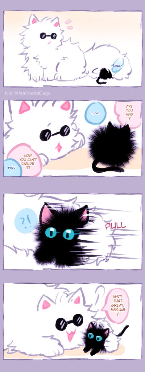 featheredcage's tweet photo. #gofushi as cats! AU series 
Happy New Year! (Also happy belated birthday to Toji) 🎆🎉🥳
(4/10) https://t.co/4OhXbtNobV