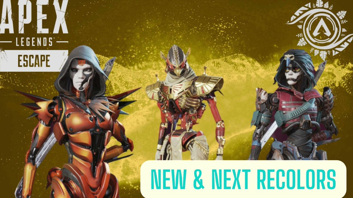 DragonSlayer22Y's tweet photo. Apex Legends NEW & NEXT RECOLORS #ApexLegendsEscape #UpcomingSkin #ApexL... https://t.co/AX6itD9AY8 via @YouTube https://t.co/rUS5ubUu0K