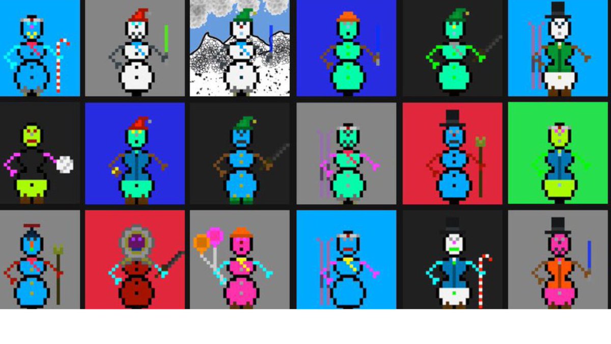 nftpixelsclub's tweet photo. Follow the link for some free Snowman #NFTs!! https://t.co/kRGjNhCObP Holders will be entered into the snowball fight raffle!! #NFTGiveaways https://t.co/auTMBLMn0J