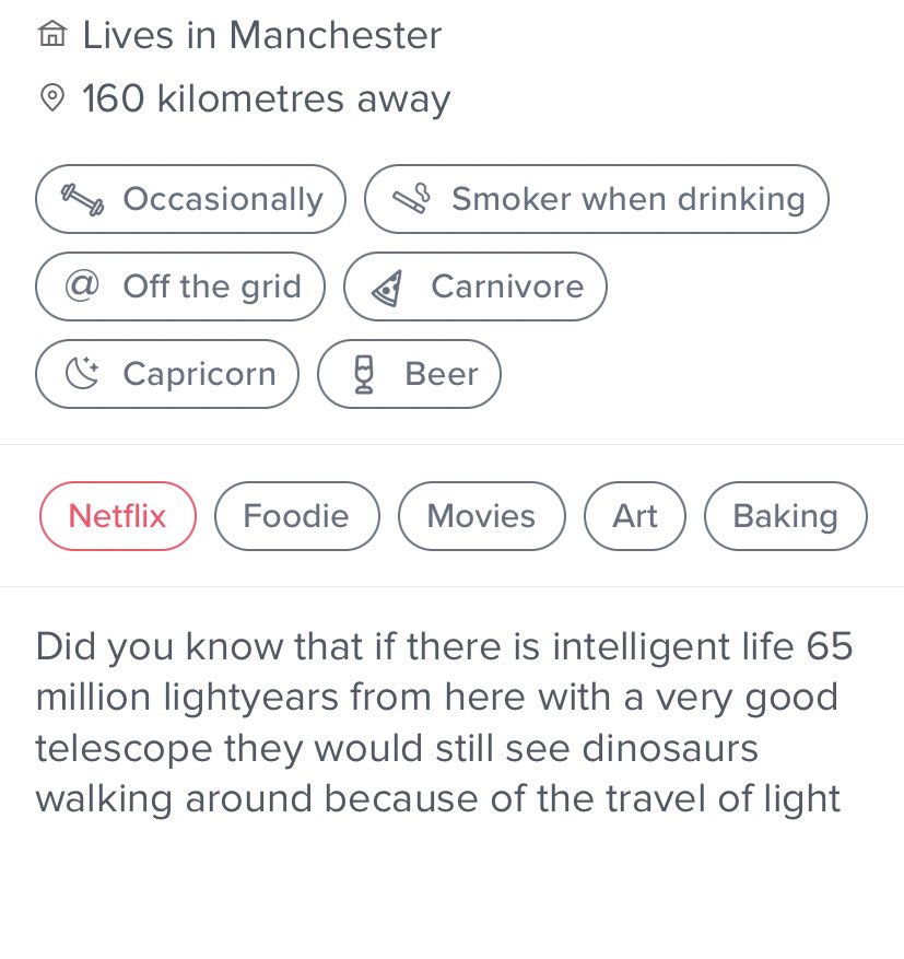 Shadowsofarose's tweet image. mens tinder bios will forever amaze me