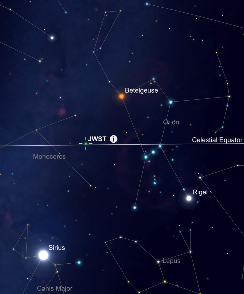 JimSlight2's tweet photo. D,Green. Sky Safari now includes the James Webb Space Telescope (JWST)! Update Minor Body Orbit Data and search for JWST https://t.co/DYAmfYk88B