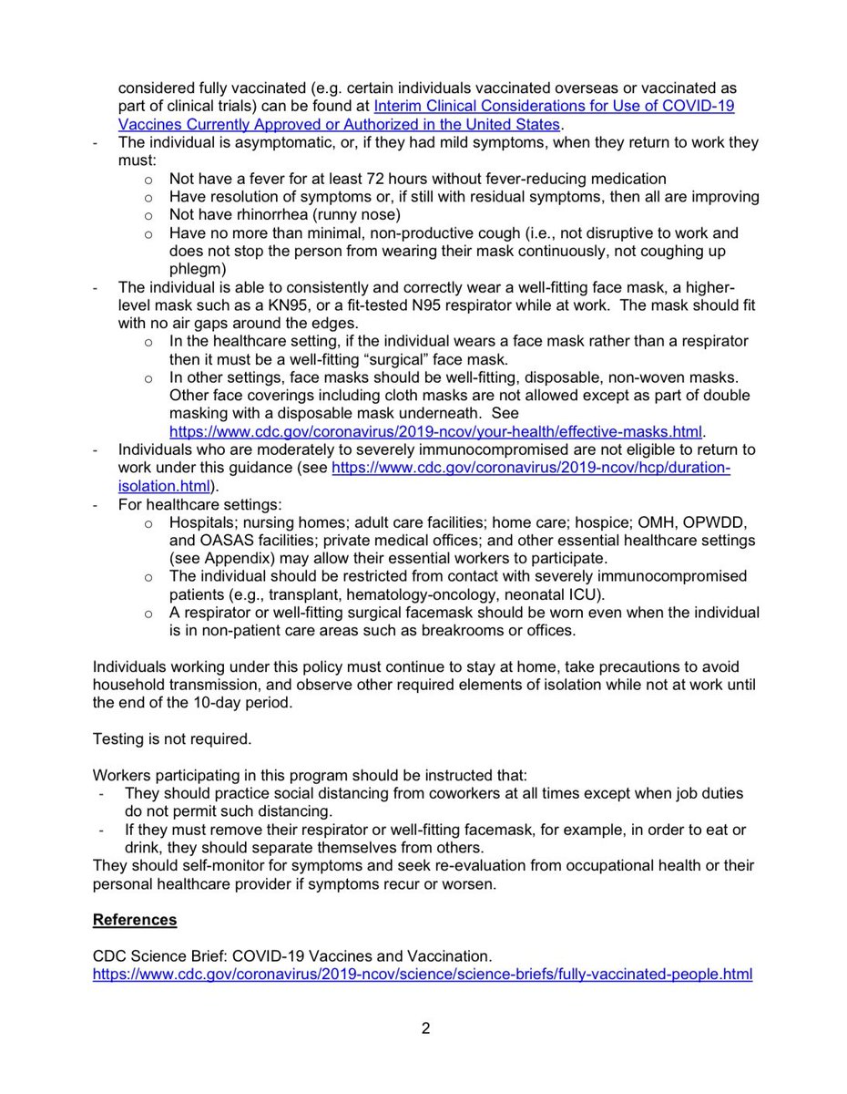 DrMikeMendoza's tweet photo. K-12 educators/staff are eligible to return to work on day 5 of isolation if they meet all the following criteria in the @HealthNYGov Guidelines from 12/24/21. https://t.co/iuWq20OTp6 https://t.co/3TALp7ezik