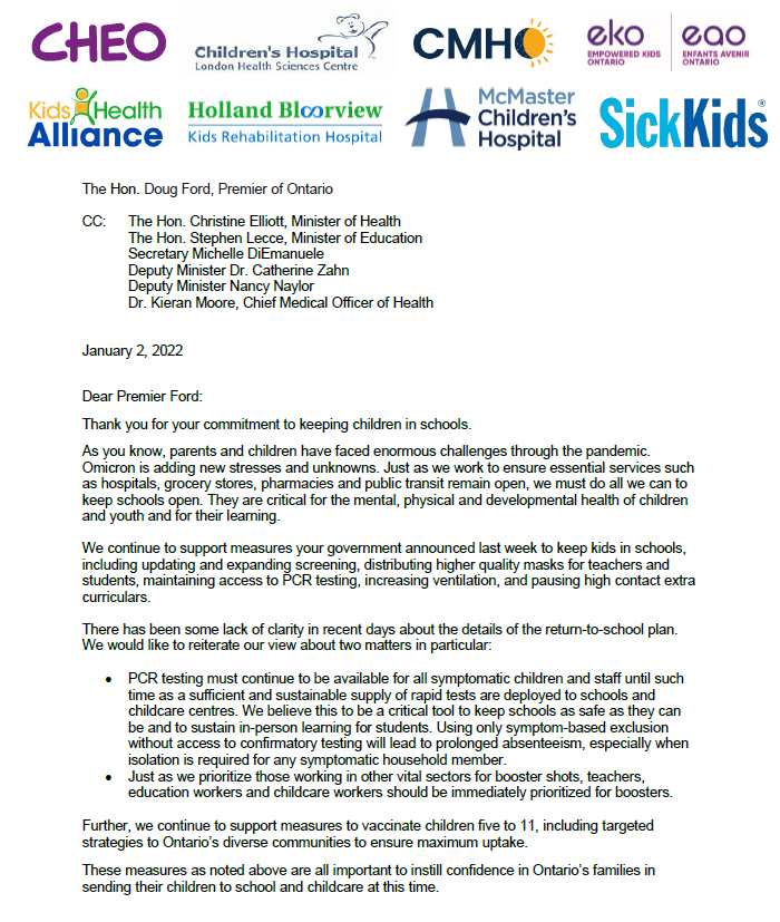 CHCOntario's tweet photo. Please see our letter to the Premier asking for clarity around the school re-opening plan. We must do all that we can to keep schools open. #onpoli https://t.co/D0ZDQLcEC2