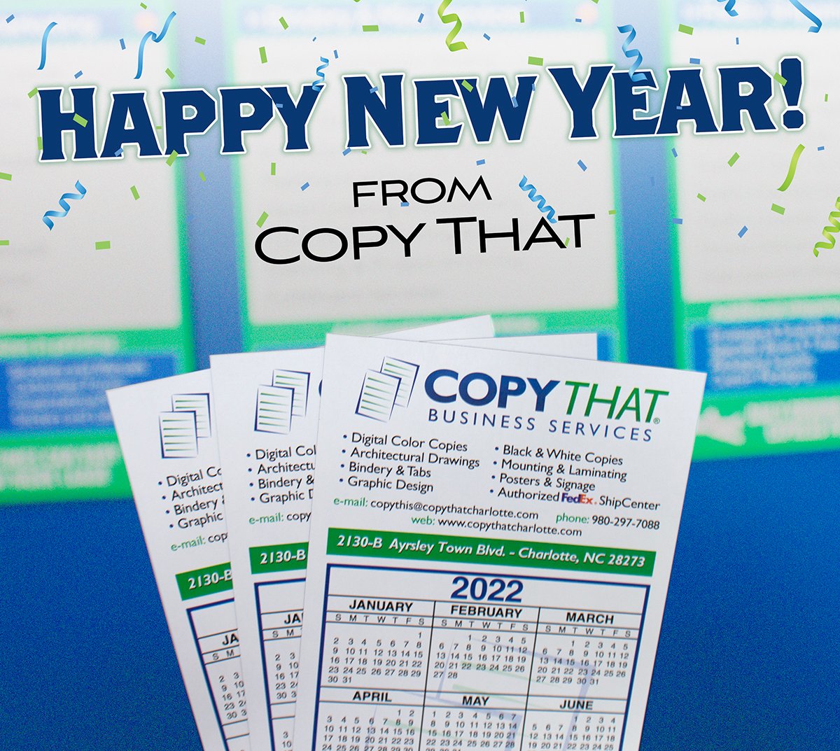 CopyBusiness's tweet photo. Out with the old and in with the new! May the New Year bring you happiness, peace, and prosperity.  Thank you so much for supporting Copy That during these challenging few years. Wishing you a joyous and productive 2022! https://t.co/PHRXr13NMa