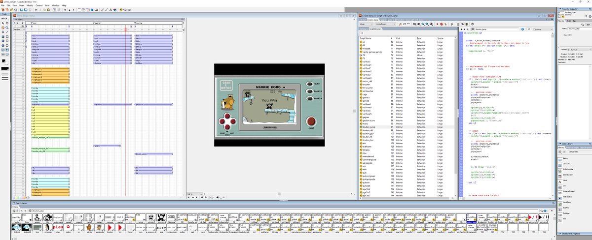 Hypergeff's tweet photo. Winnie Kong Jr. video game making-of, made in the good old Adobe Director #InGameNFT https://t.co/0pBKNvXJc4