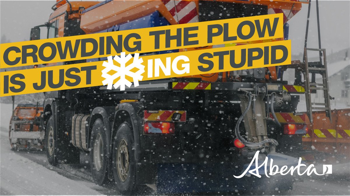 ABTransComm's tweet photo. Highway maintenance crews keep highways open to traffic through the winter so that Albertans can travel safely. Please look out for them and give them lots of room to work. They will let you pass every 5-8 km or when it is safe to do so.  #ABRoads https://t.co/ioZxV8lUoc
