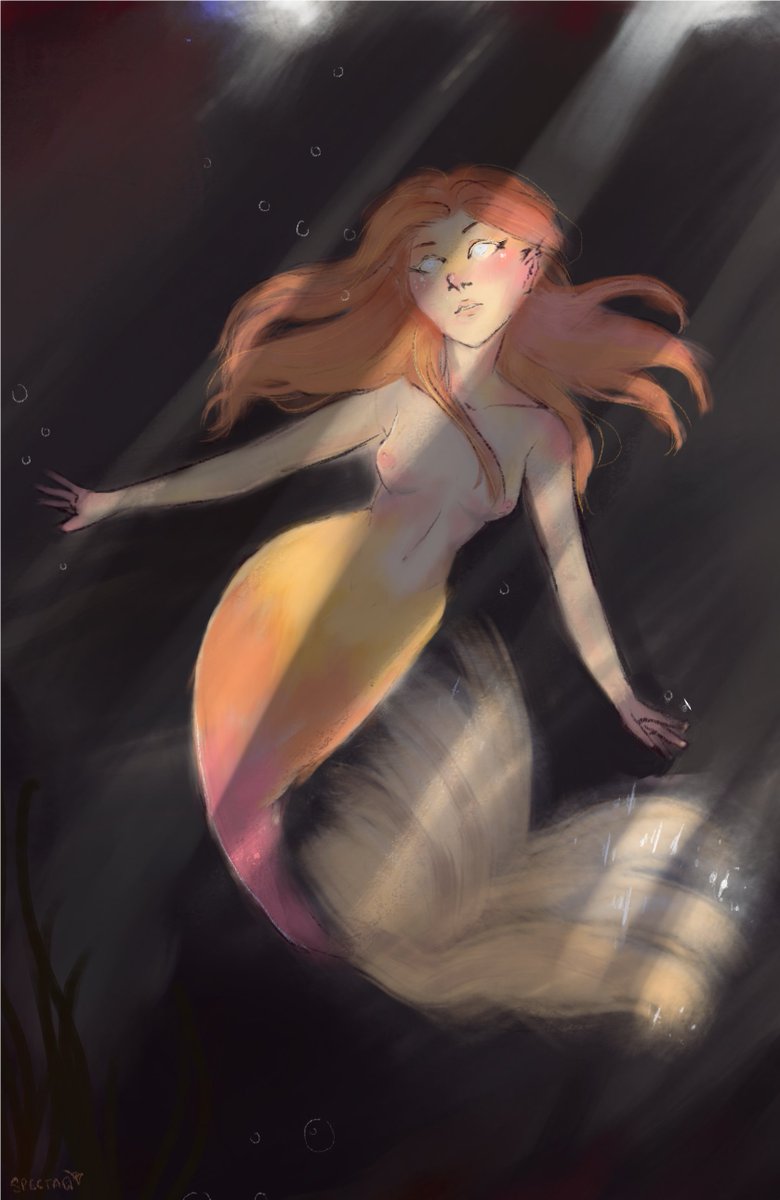 SpectralSpecta's tweet photo. i drew a mermaid and forgot to post it for like a month https://t.co/UsDwbnN2As