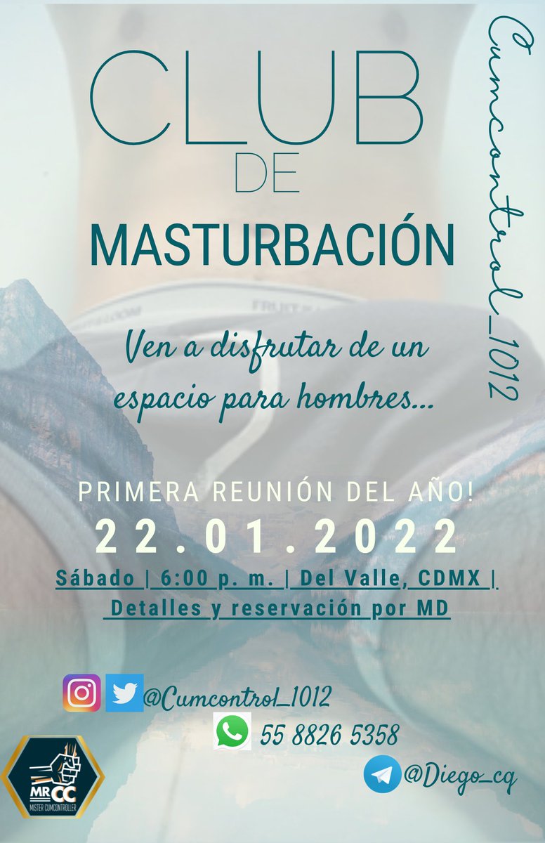 Cumcontrol_1012's tweet photo. PRIMER CLUB DE MASTURBACIÓN DEL 2022 😎🙌

Nos vemos el 22 de enero para morbosear juntos y disfrutar del erotismo entre hombres. 

Quieres asistir? Pide info por privado. 

#MasturbacionMasculina #Morbo #Cumcontrol #Edging #GayCDMX #Bi #heteroflexibles #heterocuriosos 
❤️🔁 https://t.co/tF42SxC8ne