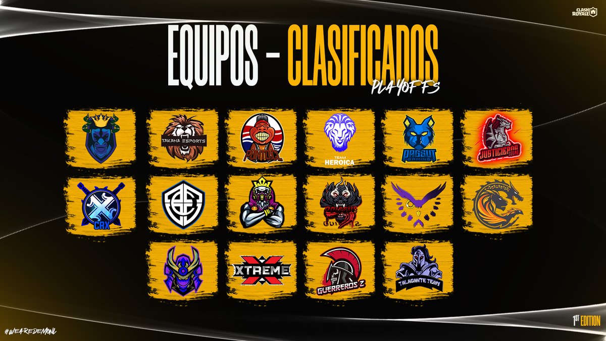 #CR | 🛑PLAYOFFS🛑

🏟️| Clasificados:

-<a href="/BacchusEsport/">Bacchus Esport</a>
-<a href="/EsportsTakana/">Takana Esports</a>
-<a href="/PuntoCL_eSp/">Punto CL eSports</a>
-@Heroica_team
-@PagsutG
-@JS_esports_01
-<a href="/XClashers/">CR Clashers X</a>
-<a href="/CrossesGaming/">Dr.Doom</a>
-<a href="/ToxicalGamingGG/">👑𝕋𝕠𝕩𝕚𝕔𝕒𝕝 𝔾𝕒𝕞𝕚𝕟𝕘👑</a>
-<a href="/OdiseusEsports/">Odiseus Esports 🐺</a>
-<a href="/TheSleepers4CR/">The Sleepers</a>
-@GS_GAWAI
-<a href="/Elt_gamingCR/">Elite Gaming 🔥</a>
-<a href="/Extreme_Teamtbd/">Xtreme</a>
-@LOSGUERREROSZ_
-<a href="/CrTalagante/">Talagante Team</a>
