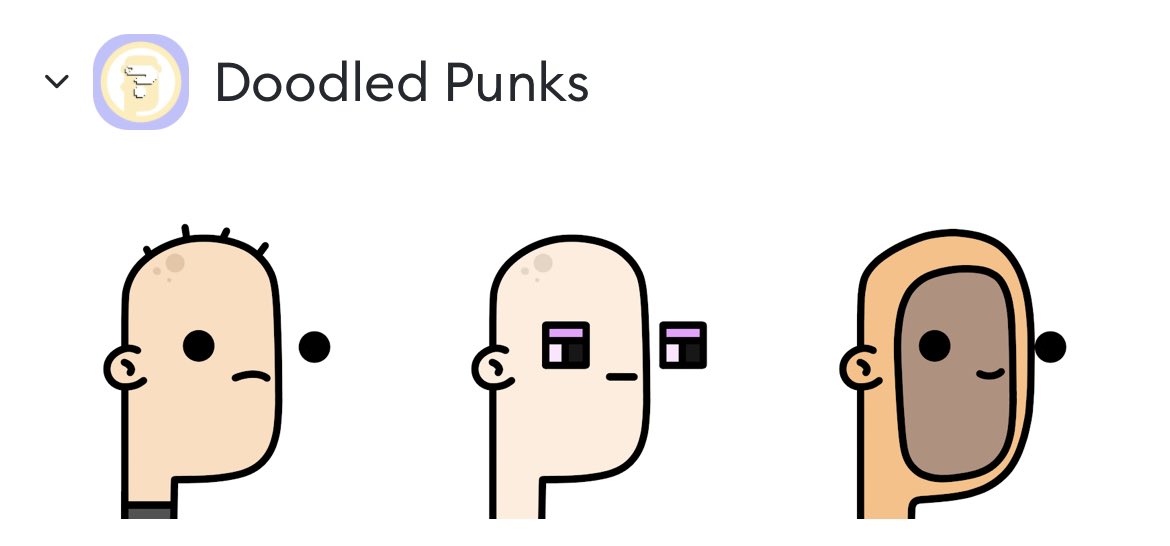 Siniway's tweet photo. Do you like these @PunksDoodled ?
✨#751 ✨#855 ✨#1906
#punksdoodled #doodledpunks #NFTs #NFTCommunity #NFTCollection https://t.co/h8oRFinOHD