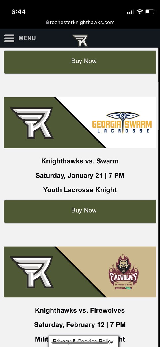M_Cutaia's tweet photo. @RocKnighthawks which is correct date? 21st is a friday, saturday is the 22nd. https://t.co/K6HtEf3e8b