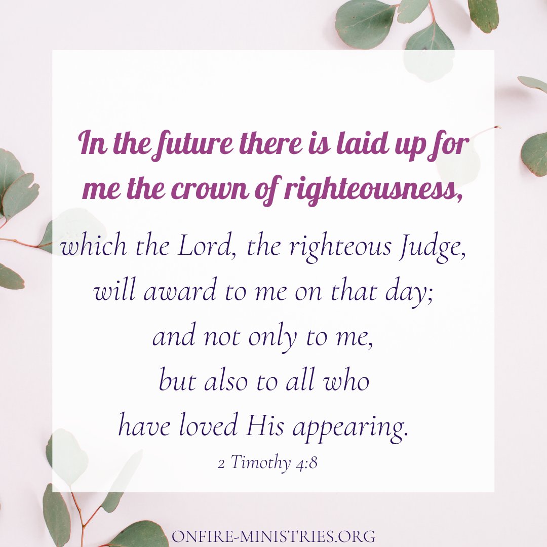 PatDomangueOFM's tweet photo. Our God is the righteous judge. I look forward to the day, we see Him face to face and are completed and crowned with His righteousness!

#righteousjudge #Crownofrighteousness #LoveHisappearing https://t.co/Ztqv6qCTRE
