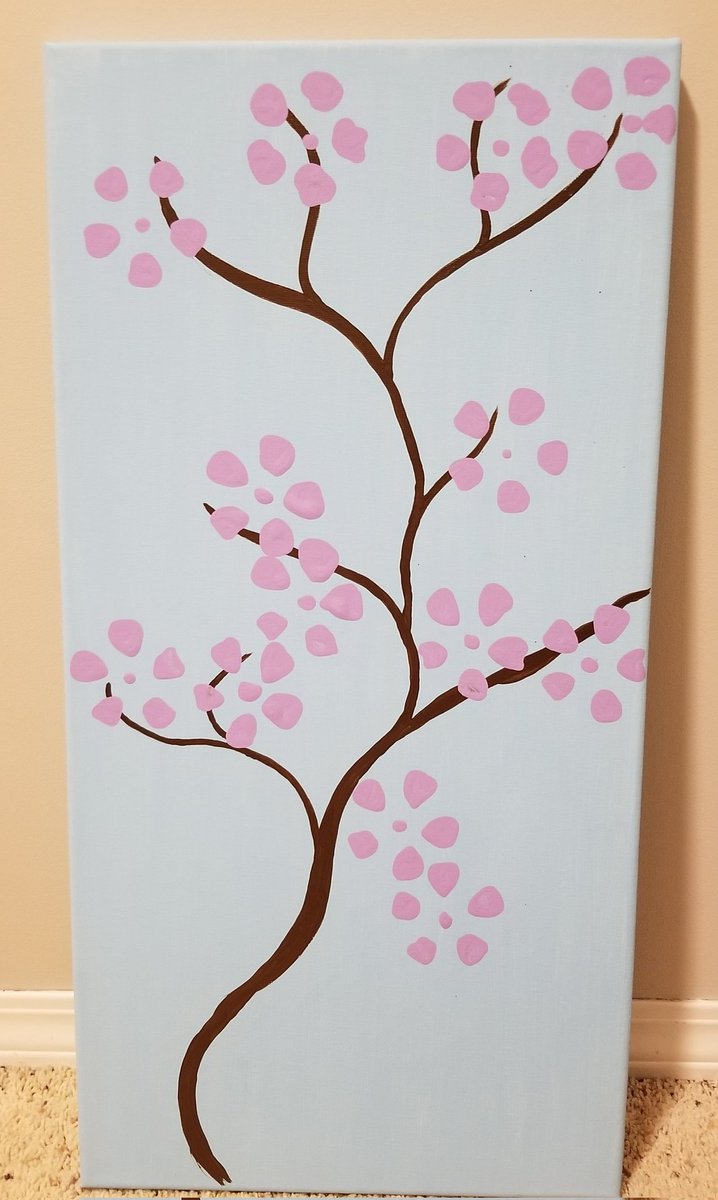 MrsKBouchard's tweet photo. A chance to be creative today... a painting for my youngest daughter's new room.  #arttherapy #create https://t.co/rDBCd4fgQb