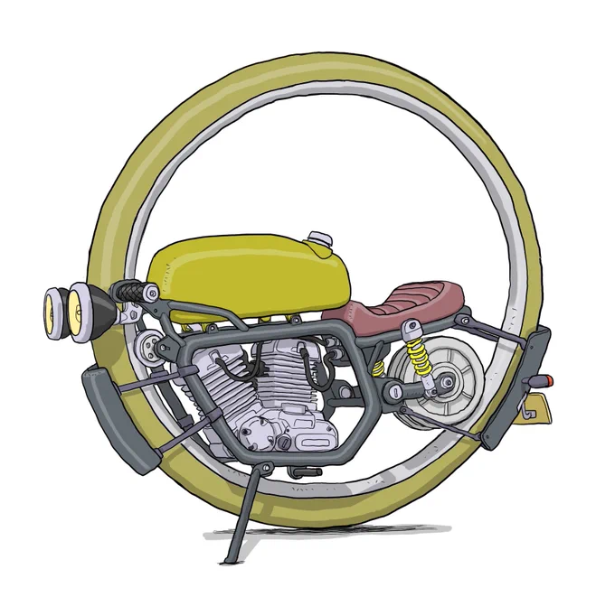 #メカ #イラスト #illustration
一輪自動車 