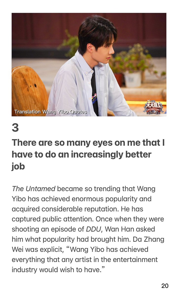 QuotesYibo's tweet photo. Wang Yibo magazine translation (5-14)
December 2020 环球人物 GLOBAL PEOPLE
Original article written by Yu Chijiang 余驰疆
Translation Wang Yibo Quotes
Pictures from Weibo @ UNIQ_OFFICIAL
All rights reserved
#王一博 #WangYibo王一博 #WangYibo https://t.co/BSfa7HMRXM