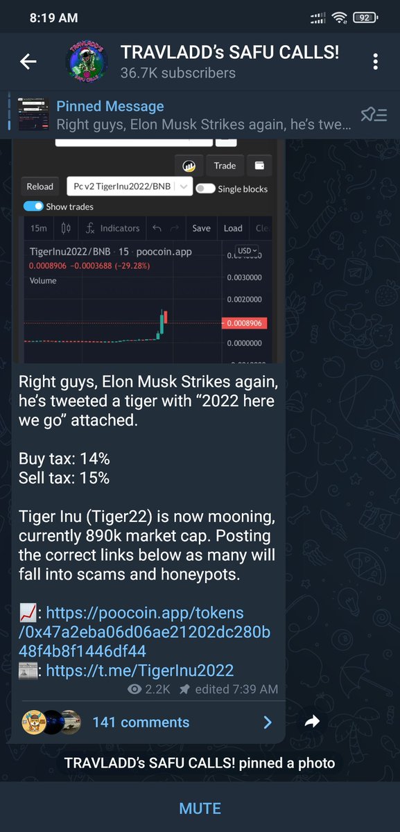 mcxc1995's tweet photo. @travladd My tg is @xmarkcrypt
Already joined tiger inu tg https://t.co/hzHiNO5OYK