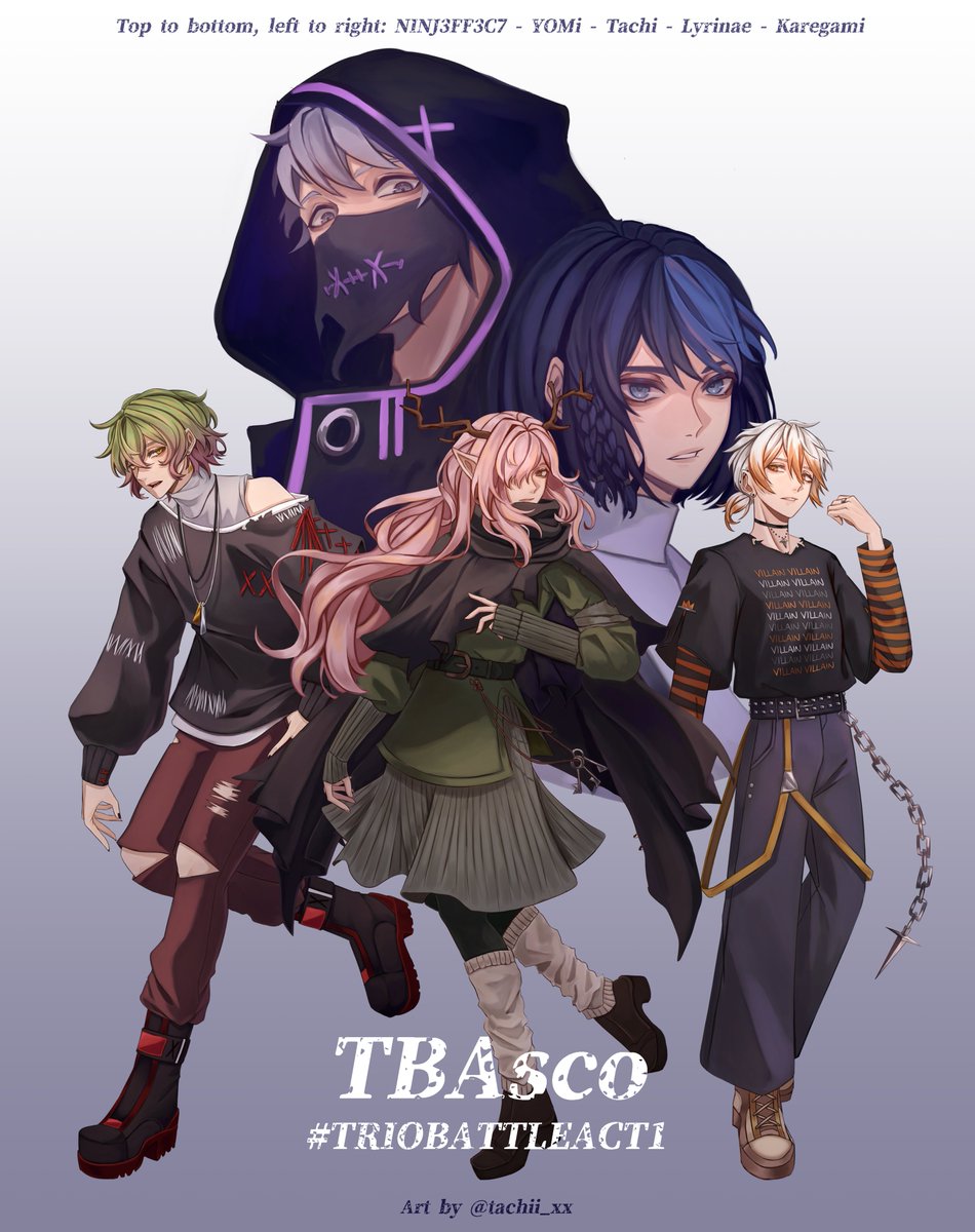tachii_xx's tweet photo. I did the art for my team’s #TRIOBATTLEACT1 entry; please check our entry out if you haven’t already! https://t.co/nrwcsfpiA7