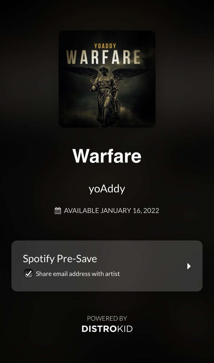 ItsADONAI's tweet photo. I’m super excited to announce the release of a project of mine, Warfare. Out on ALL platforms on January 16th.

It’s nothing crazy but I had fun with the whole process and I hope you find a song or two on there you genuinely enjoy.
Thank you and I love you guys!

#CHH https://t.co/ZJYXZ24ODs