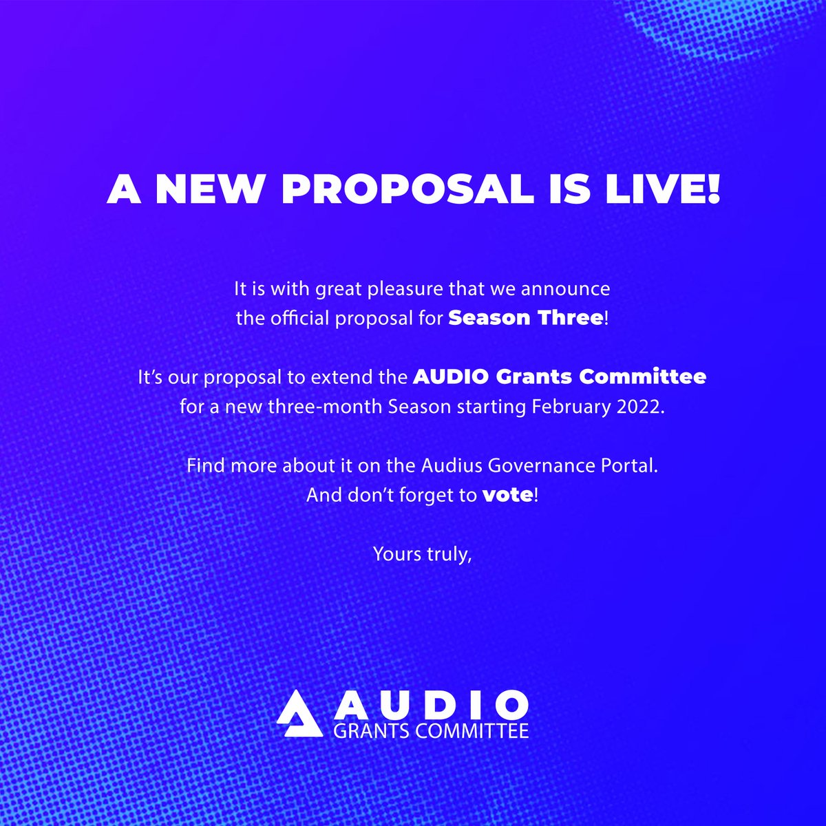 Audio Grants Committee tweet media