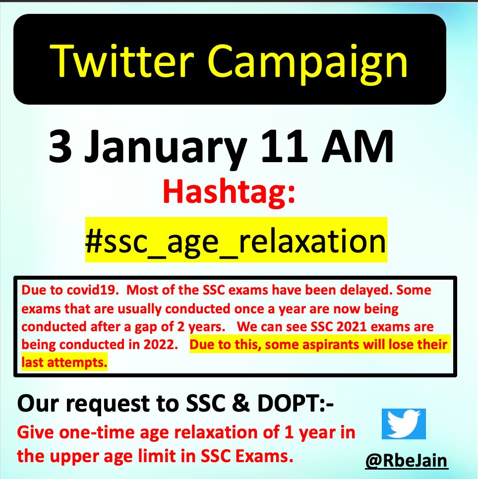 RT @1a9e7258cb324a5: Yaad hain ki nehi??
Are you ready?
#ssc_age_relaxation https://t.co/1UREO8cLPI