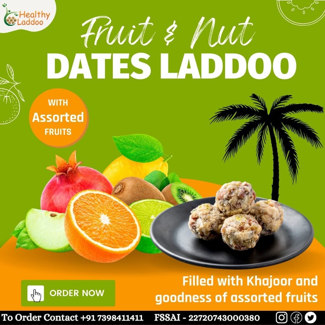 The most exotic Laddoo..
Exclusive recipe with assorted Fruits, Nuts like Almond, Walnuts, Pistachios, Cashews and Natural Dates.

We assure you A never before taste...
#healthyladdoo