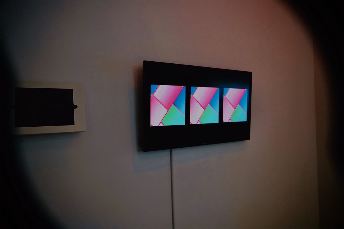 Song11Ting's tweet photo. It’s my honor that my Incarnation, Does Android smell the electronic Jasmine?, Blockchainism exhibited in @latitudegallery , 64A Bayard Street, New York. Happy New Year to these adorable art people thx @eyeballevae @shaolun 's support, thx @ICAA_NFT @theTingDAO  #NFT #Cryptoart https://t.co/0g4xBjy8OR