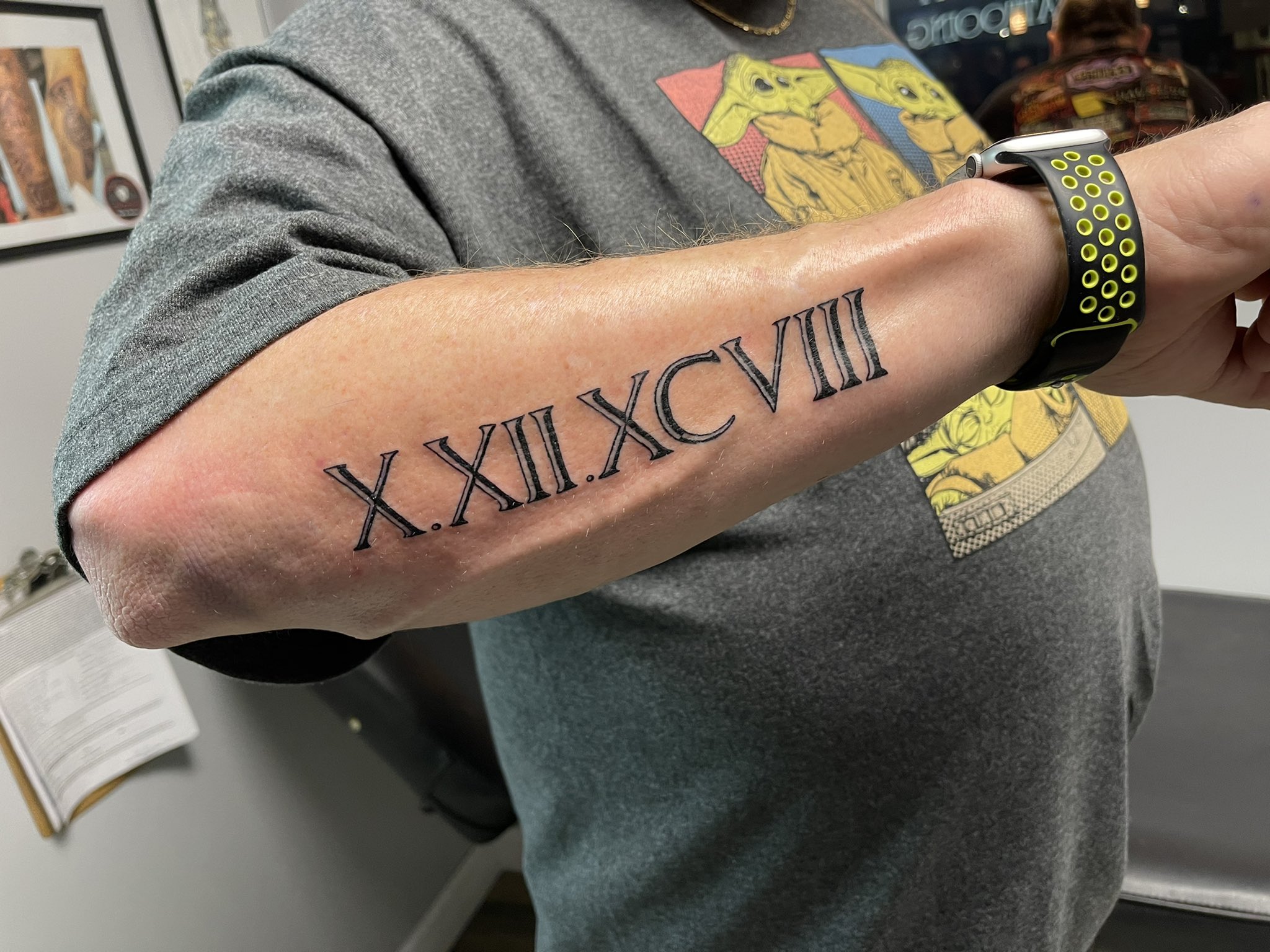 7. "2019 Roman Numerals Tattoo on Wrist" - wide 1