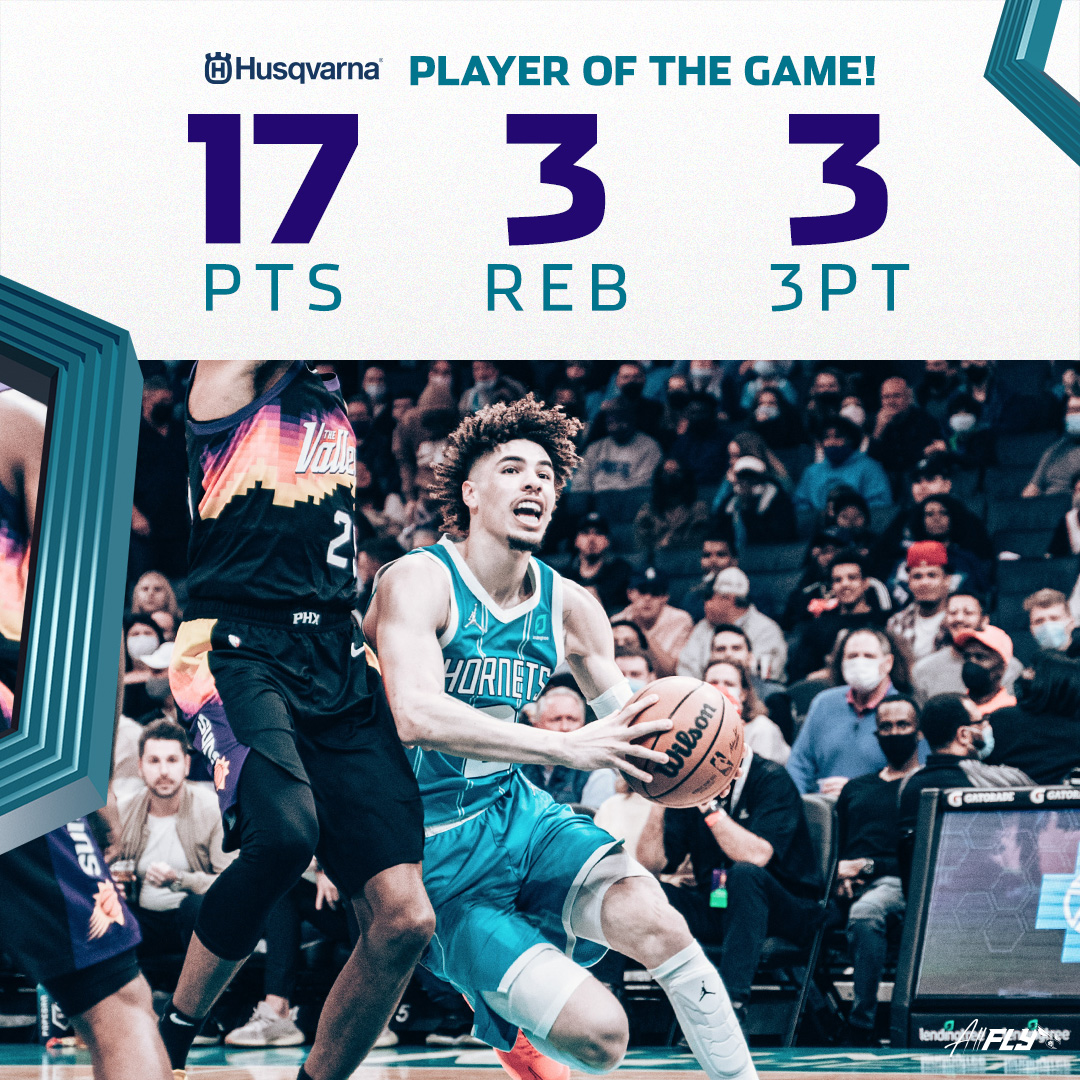 hornets's tweet photo. RT to vote for @MELOD1P #NBAAllStar

Player of the Game vs PHX | @HusqvarnaUSA https://t.co/3tf88s3MKw
