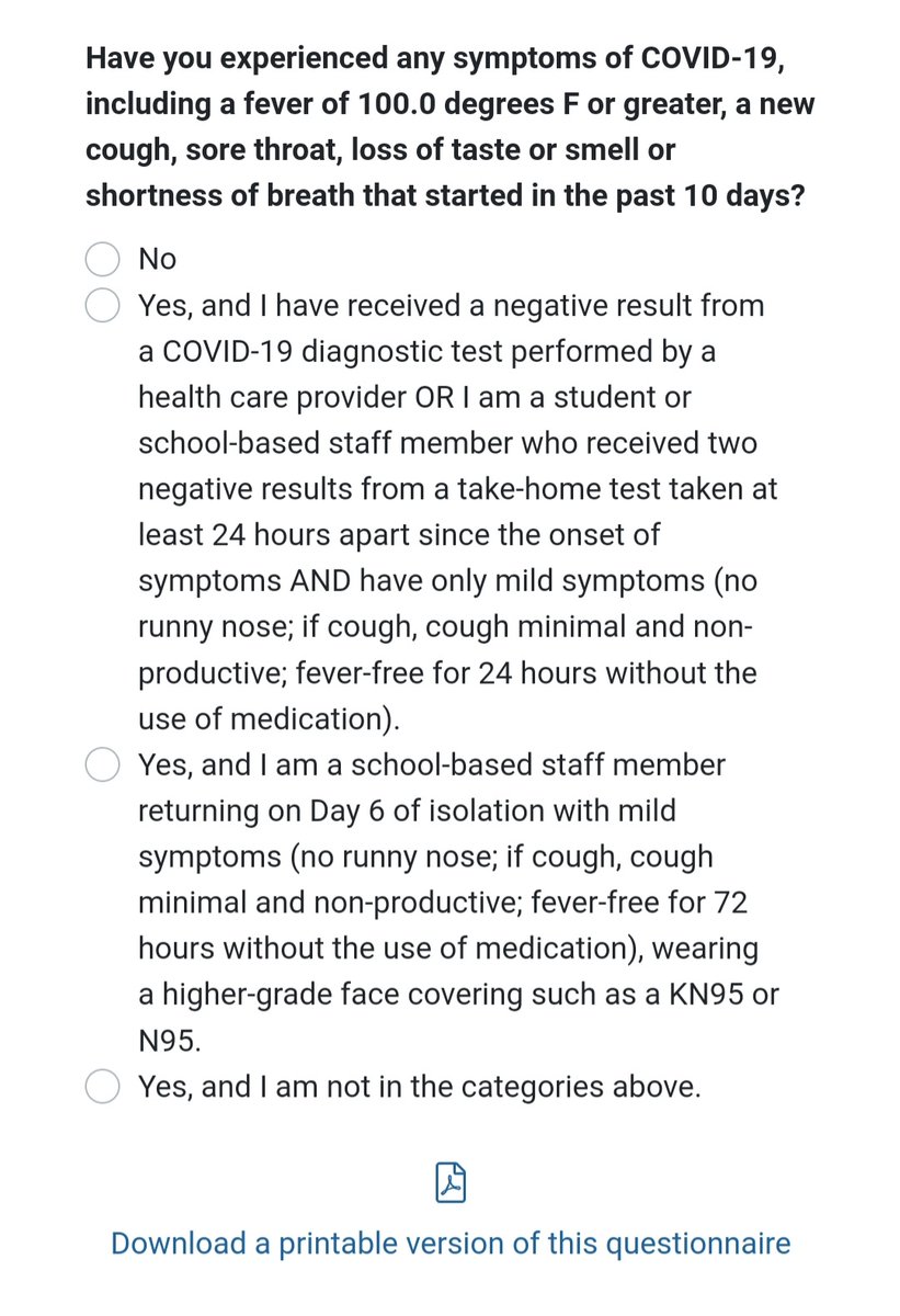 JiaLeeNY's tweet image. Nice job @NYCMayor @DOEChancellor developed the most convoluted wording on the latest version of the health screener. Bending over backwards to push covid into our schools where the littlest are NOT tested, unvaxxed and families who have no support. @MOREcaucusUFT @safeschoolsny