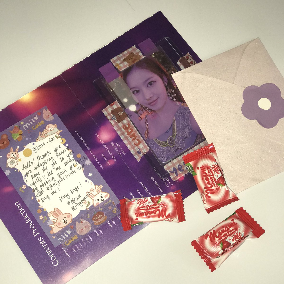 kore_fai's tweet photo. •*✦ #koreFinds ✦*•
—mail from @jihyomail .
thank you so much for bringing her home! She arrived safely all thanks to your well packaging ♡
#jhmgreetings https://t.co/6eJN1VttJi