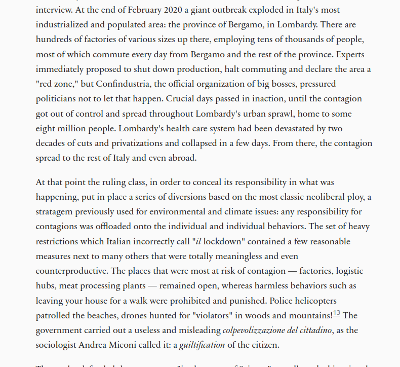 This is the most succinct and damning 300 words written about how the ruling class have largely evaded any responsibility or wrath for their role in the pandemic.

Their playbook remains virtually the same: blame the individual, and disappear from view.

 illwill.com/conspiracy-and…