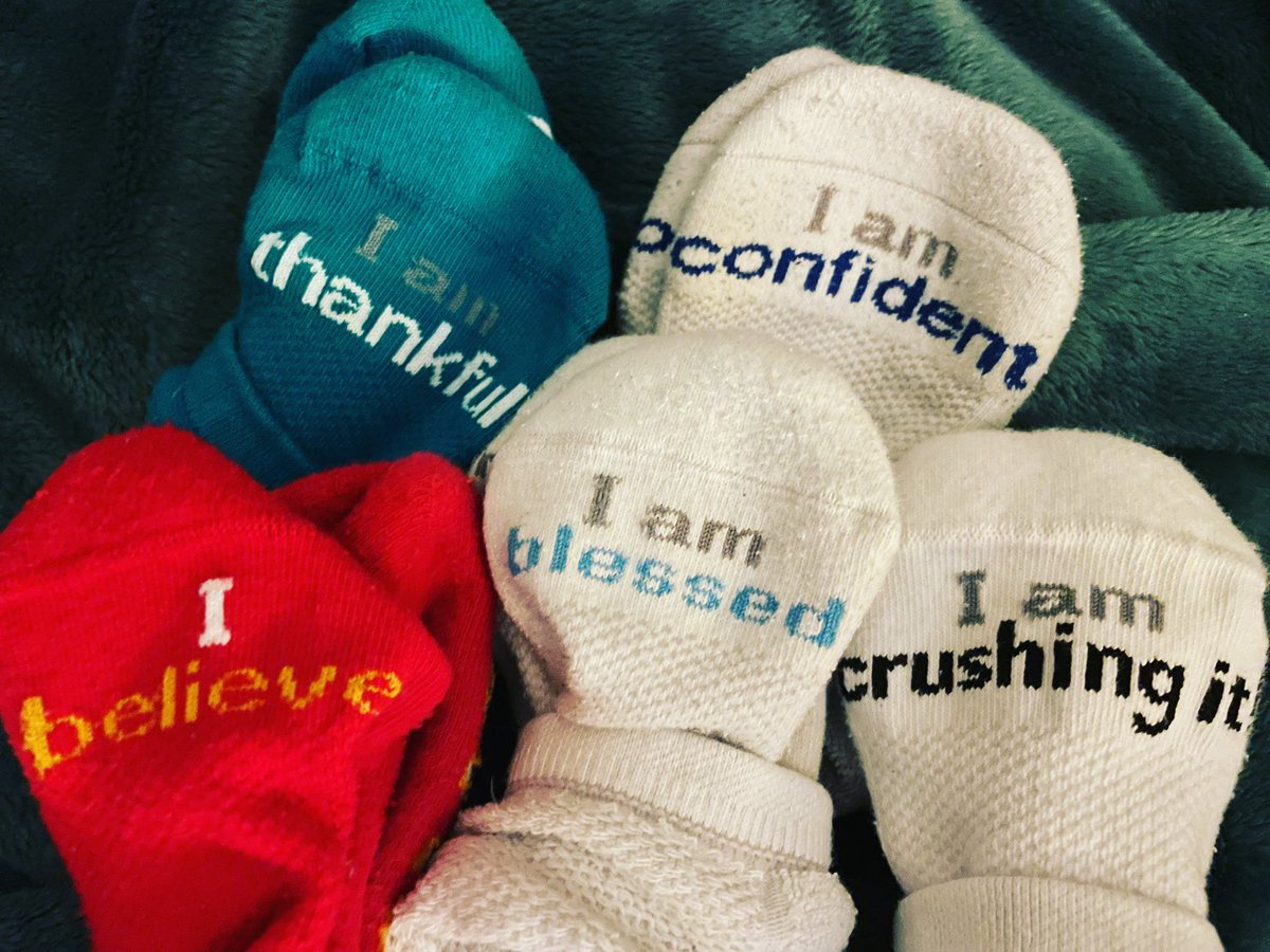 I have chosen my socks for this week! Pretty sure I’ll need the “I’m Crushing It!” for Friday! 🧦 #notestoselfsocks