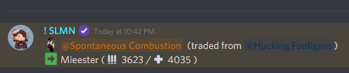 Goodbye @NotMieester! Good Luck on Spontaneous Combustion! :D