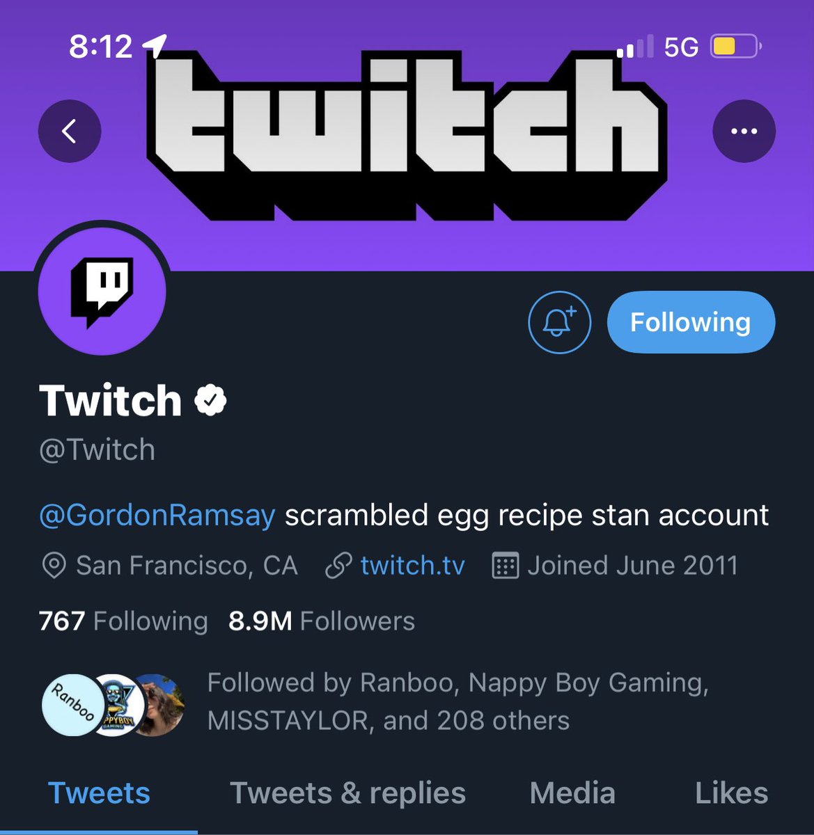 triciaisabirdy's tweet image. Omg what timeline am I living in right now

@Twitch @GordonRamsay