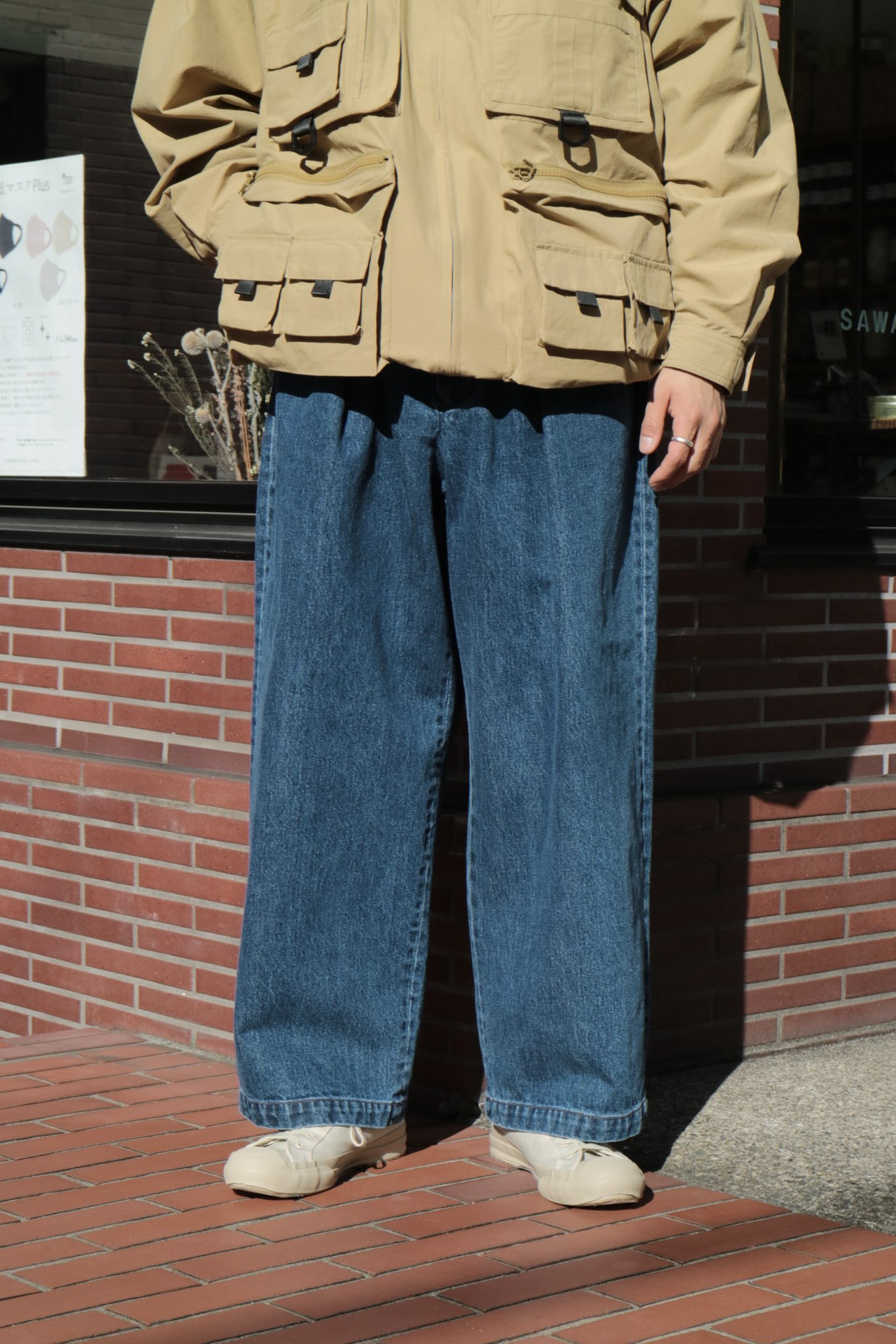 FARAH One-tuck Wide Tapered Pants[IVORY] - デニム/ジーンズ