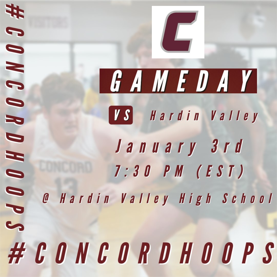 basketball_ccs's tweet photo. ‼️Gameday‼️

🆚 Hardin Valley 
⏰ 4:30 (JV) 7:30 (VB)
📍 Hardin Valley

Great test in our first game of 2022, looking forward to competing and getting better.

#CONCORDHOOPS https://t.co/nuS7B14AVy
