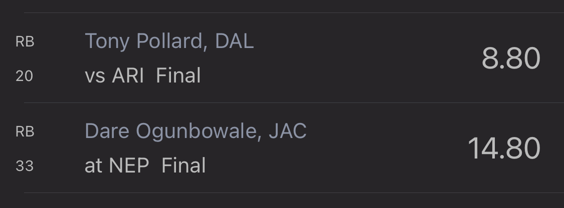 RotoReverend's tweet photo. @CDCarter13 what the media won’t tell you about #zeroRB is how high T it feels to win your dynasty league championship against the owner who stockpiled Jonathan Taylor, Joe Mixon, D’Andre Swift, Javonte Williams, Travis Ettienne, &amp; J.K. Dobbins with this starting line up. https://t.co/edWL6SM5BA