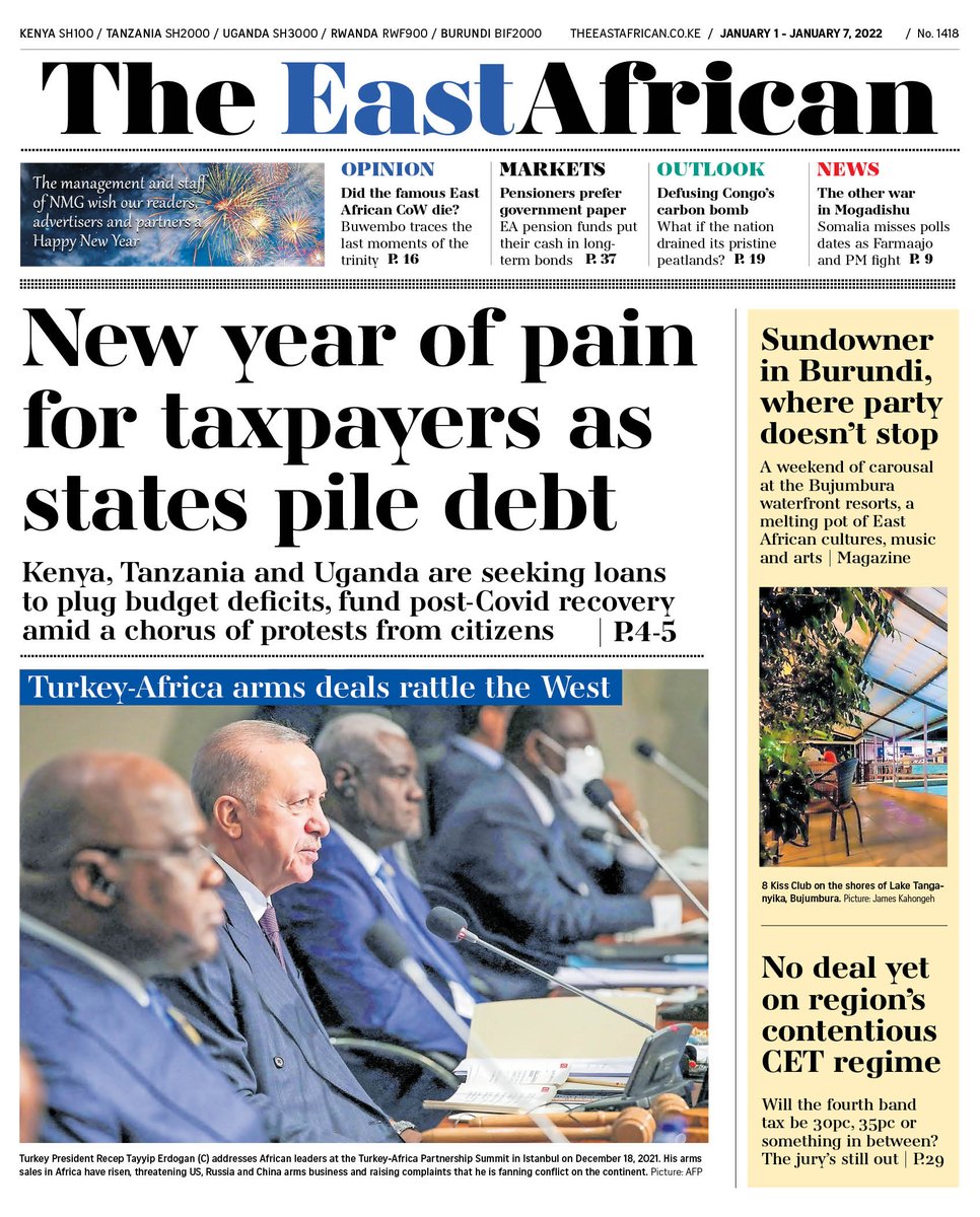 In @The_EastAfrican this week » A not-so happy new year as food prices soar » Omicron not as bad as Delta for vaccinated » EA region goes on a loan binge to bridge huge budget deficit » The race to defuse Congo’s carbon bomb bit.ly/3x2mx4g