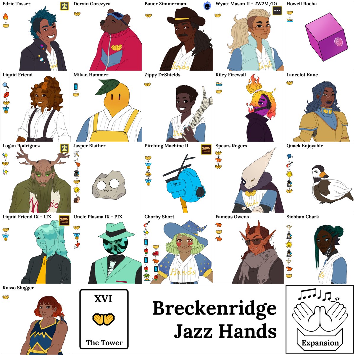 Would you like every player that has ever played on the Breckenridge Jazz Hands? Great, because here they all are.