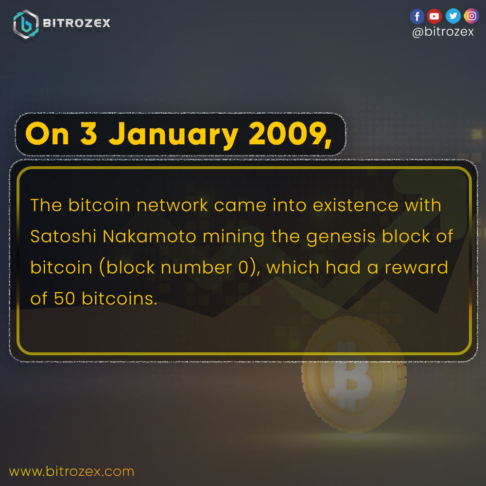 bitrozex's tweet photo. Happy Birthday @bitcoin
The bitcoin network came into existence with Satoshi 
Nakamoto mining the genesis block of bitcoin (block 
number 0), which had a reward of 50 bitcoins.
#bitcoin  #happybirthdaybitcoin  #bitcoin #btc https://t.co/I5wrvTld57
