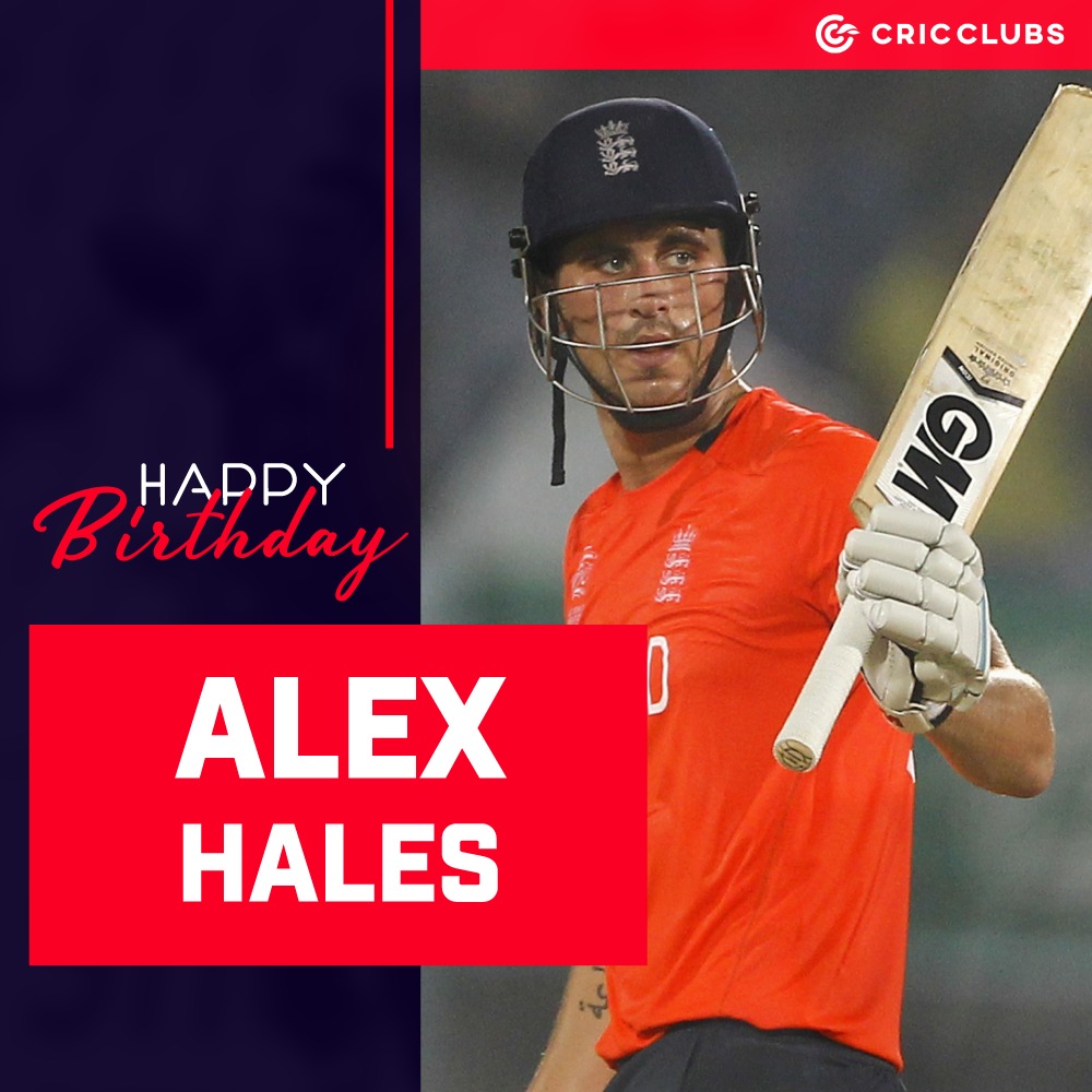 Here\s wishing the destructive English opener \Alex Hales\ a very Happy Birthday 