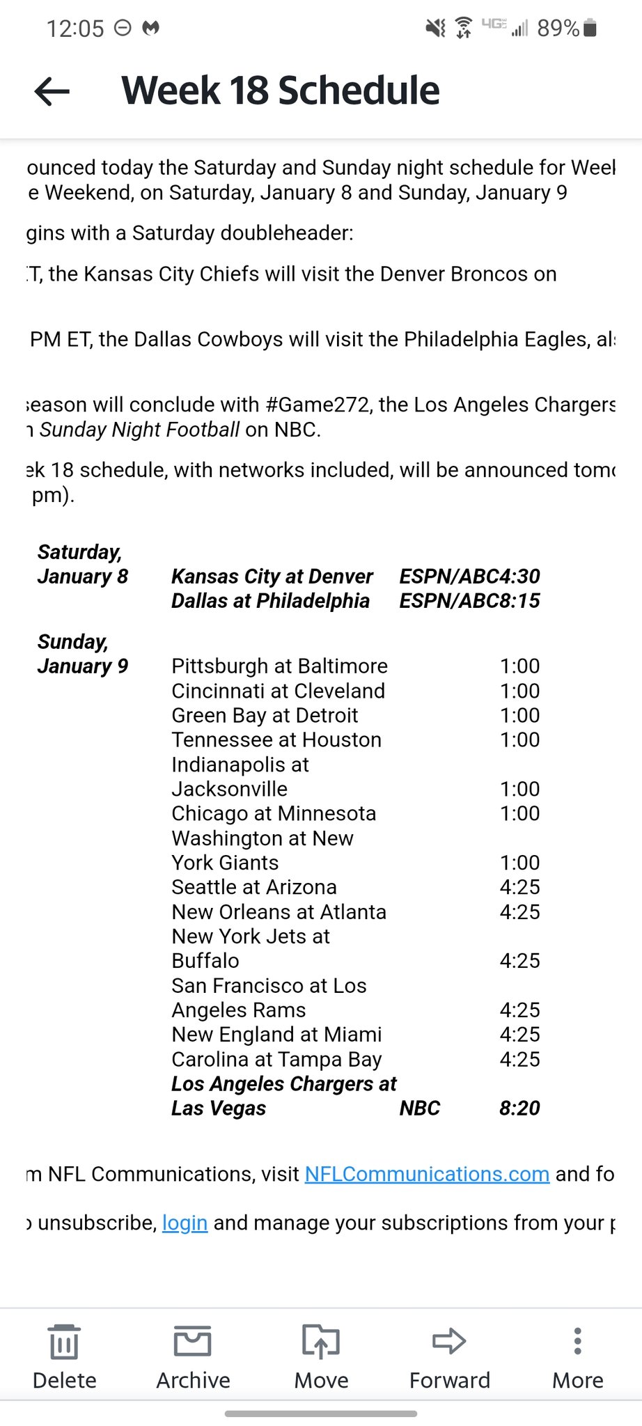 Adam Caplan on Twitter: 'Revised #NFL Week 18 schedule   / Twitter