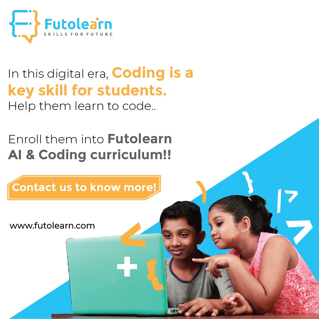 futolearn's tweet image. In this digital era, coding is a key skill for students. Help them learn to code. Enrol them into AI &amp;amp; Coding curriculum. 

Contact us to know more - marketing@futolearn.com

#kidseducation #coding #SkillsForLife #students #digitalera #artificialintelligence #curriculum