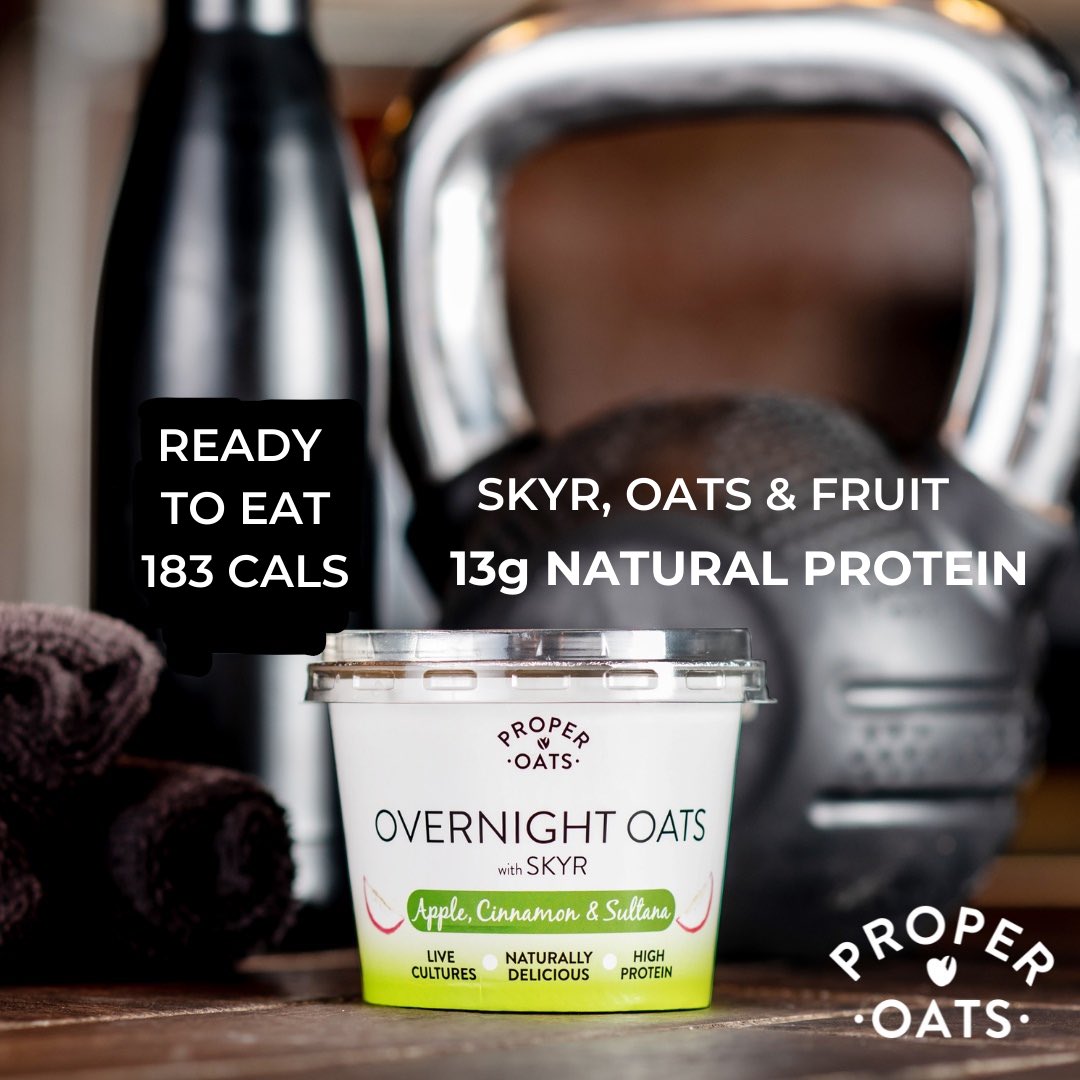 Fuel yourself right with a Natural High Protein punch from the Skyr yogurt 💪 packed with gut friendly live cultures
Carb boost from heart healthy wholegrain oats ❤️ &amp; delicious fruity twist from natural fruit purée 🍓🍏

#overnightoats #properoats #healthyfood #fitness #skyr