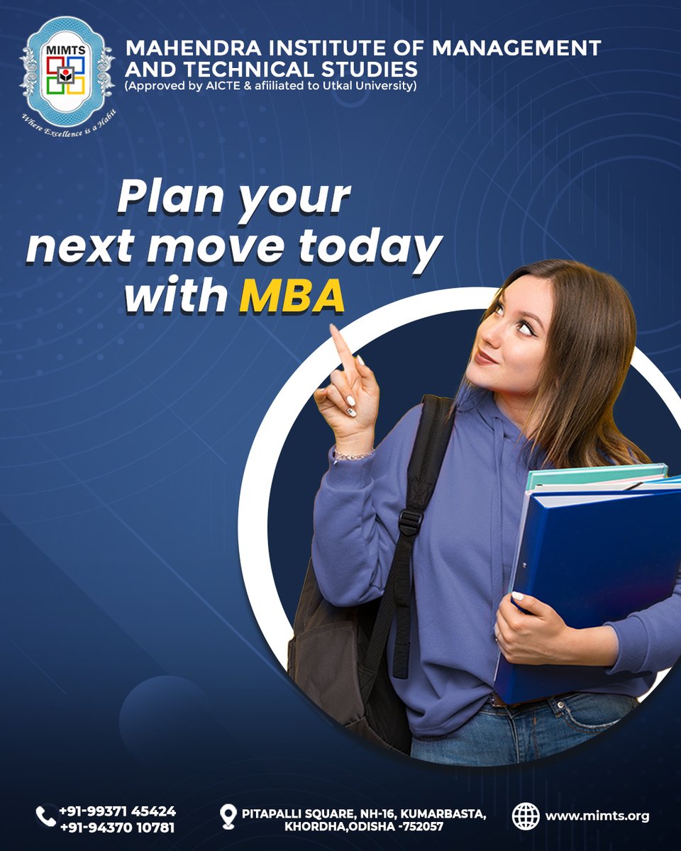 MimtsBSchool's tweet photo. Education that shapes your life and boosts your career.
.
Admission Open Now for MBA! 
To know more visit: https://t.co/1f66qL2mt4
Contact Details: 📲 9937145424 |📲 9437010781
.
.
#BusinessSchool #college #collegelife #Bhubaneswar #mimts #bhubaneswarbuzz #mybhubaneswar #careers https://t.co/SFGSkNGXCa