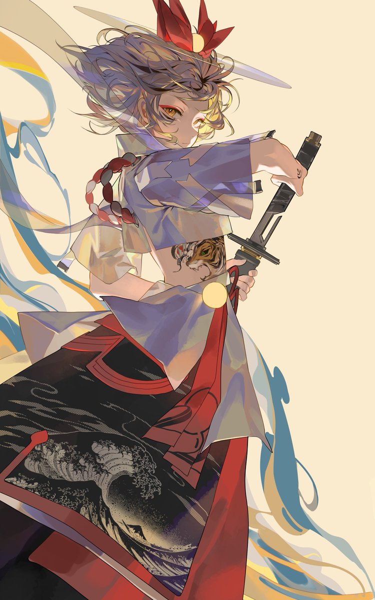 1girl solo weapon sword holding holding weapon holding sword  illustration images