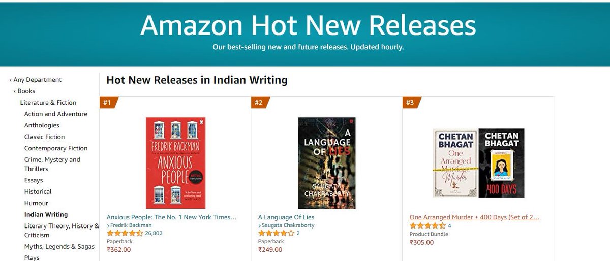 ipublish1's tweet photo. 'A Language of Lies' has climbed up to No. 17 in the New Indian Writings category and appears at No. 2 of the Hot New Releases.
Author-Saugata Chakraborty
#BuyNow- https://t.co/W9QN5bxOi0
#bookreview #read #bookaddict #instabook #bookish #amazon #book #mustread #Availableonamazon https://t.co/fZFDfYOA1Y